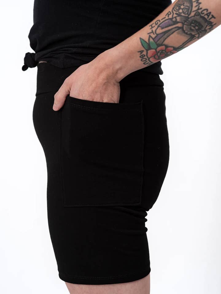 Altered Star Co. - Wholesale Athletic Shorts - Women's - Black Pocket Bikers