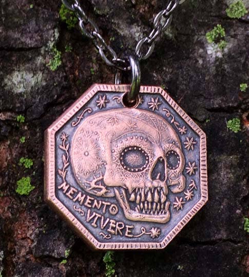 Shire Post Mint – Engroshandel Nøglering - Unisex – Memento Mori/Memento Vivere Kobber Charm3