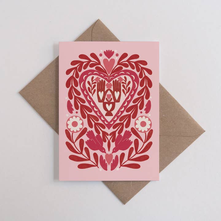 Printer Johnson Ltd - Wholesale Love Card - Paper Cut Heart greetings card