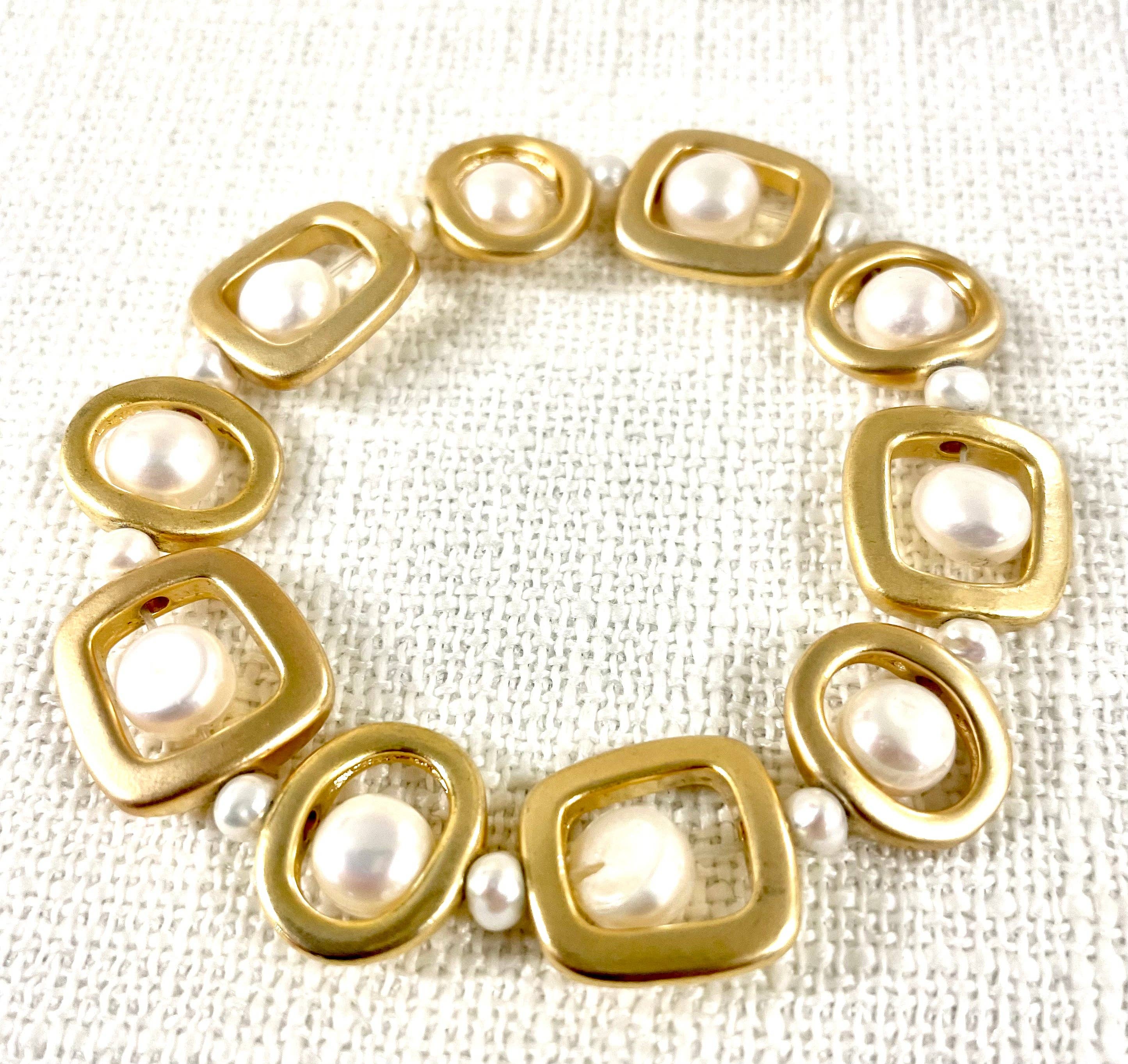 Studio G – wholesale Beaded bracelet – #57B-Brushed Bead and Pearl Bracelet13