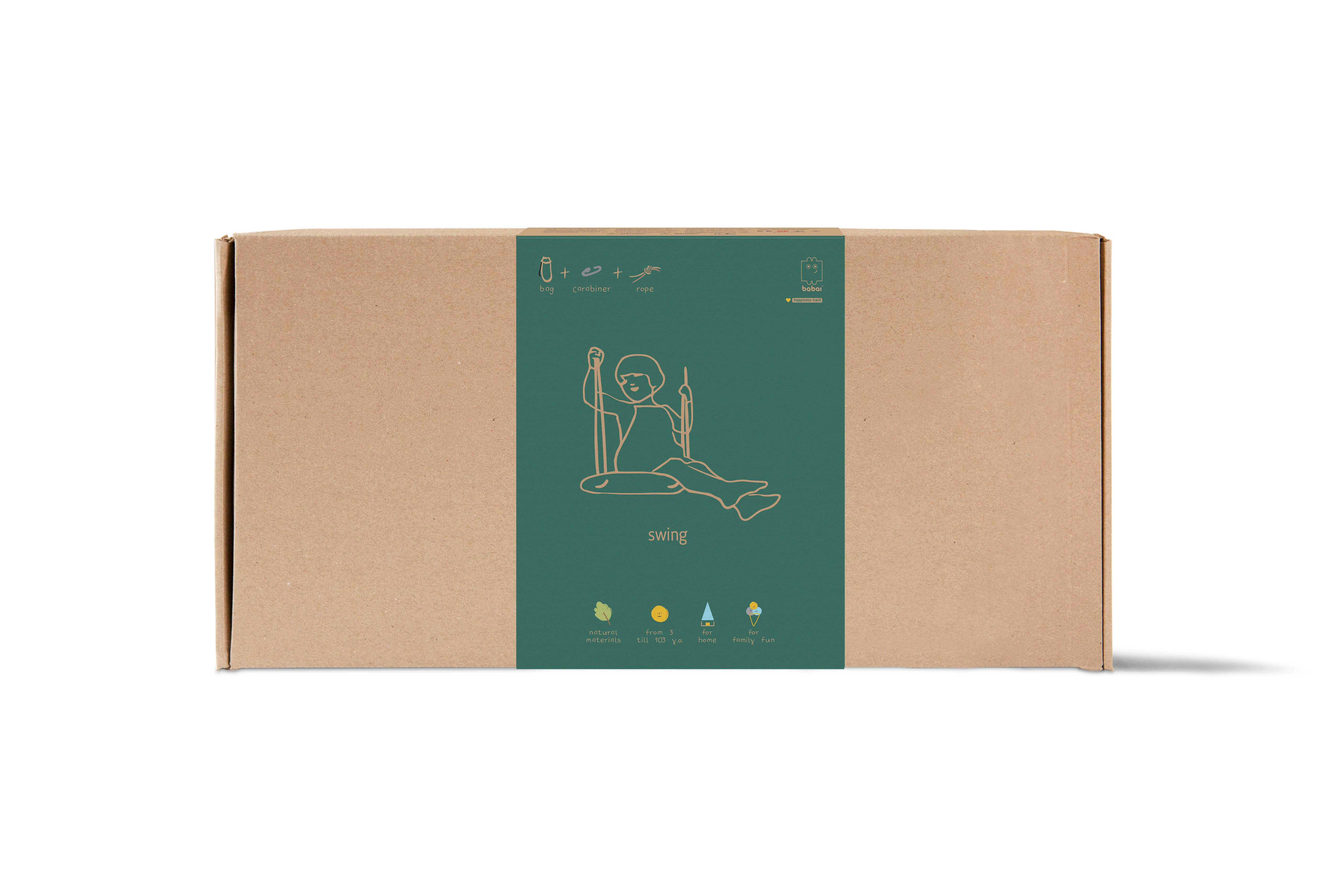 Babai – Großhandel Holzspielzeug – Kinder – Babai Kinder-Holzschaukel mit Baumwollseil3