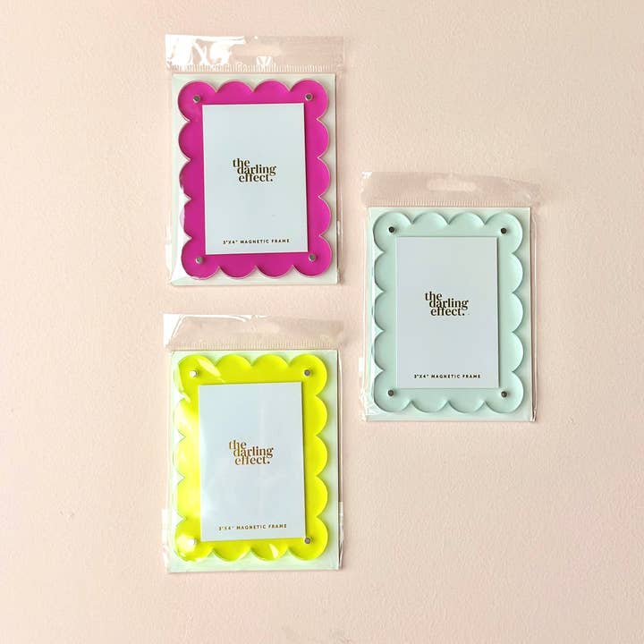 The Darling Effect - Wholesale Picture Frame - Mini Acrylic Picture Frame Magnet-Hot Pink