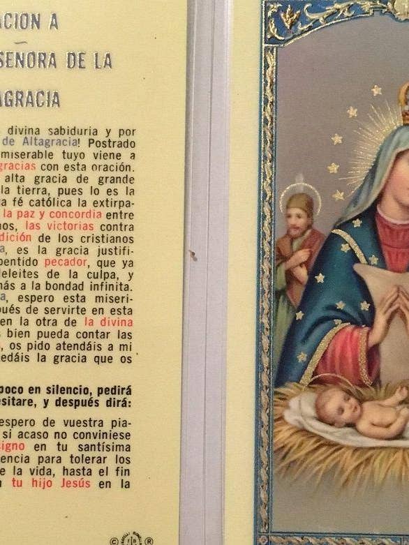ORACION A NTRA. SRA. ALTAGRACIA for wholesale by SAN JUDITAS RELIGIOUS ARTICLES