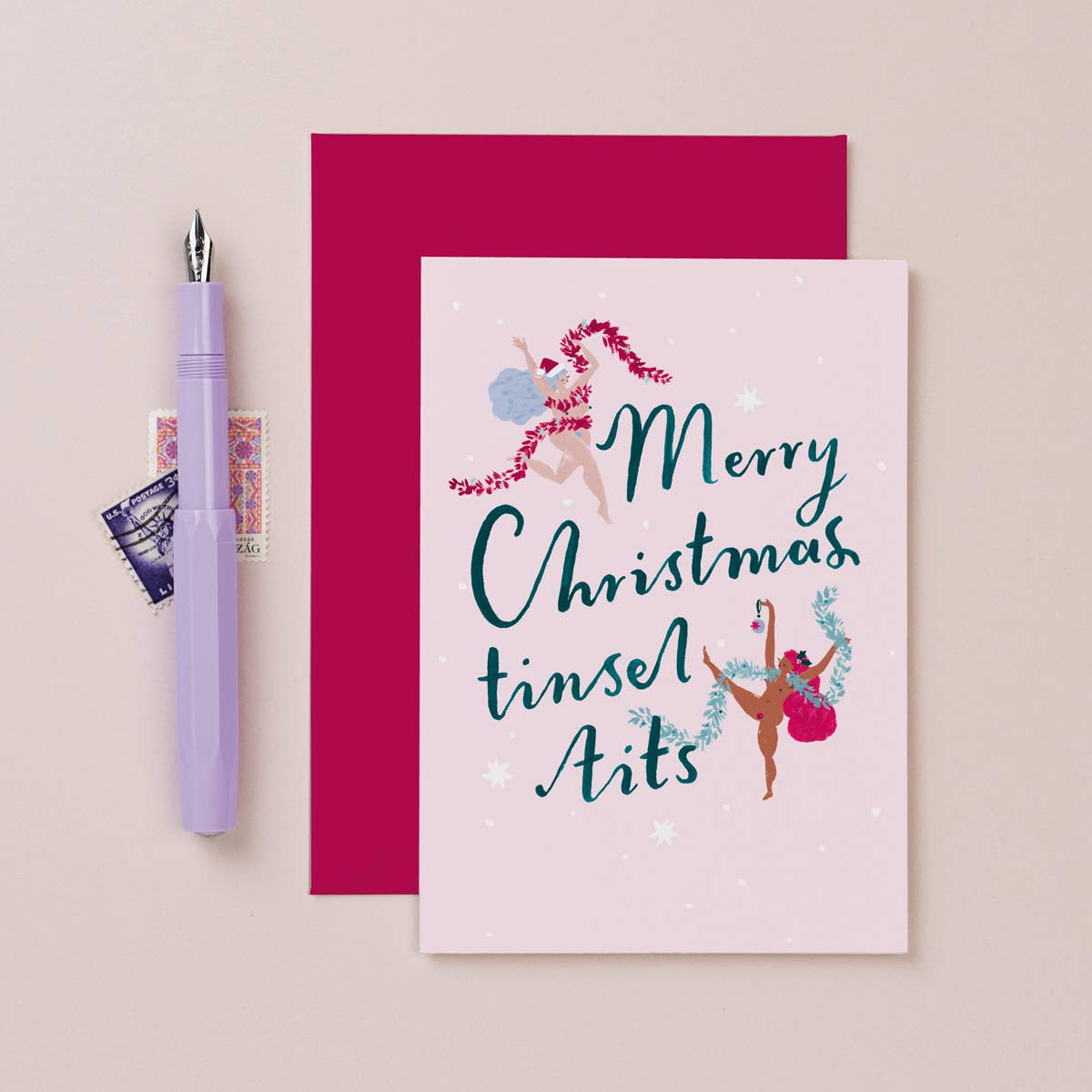 Sister Paper Co. – wholesale Christmas card – Tinsel Tits Christmas Card | Funny Christmas Card | Feminist