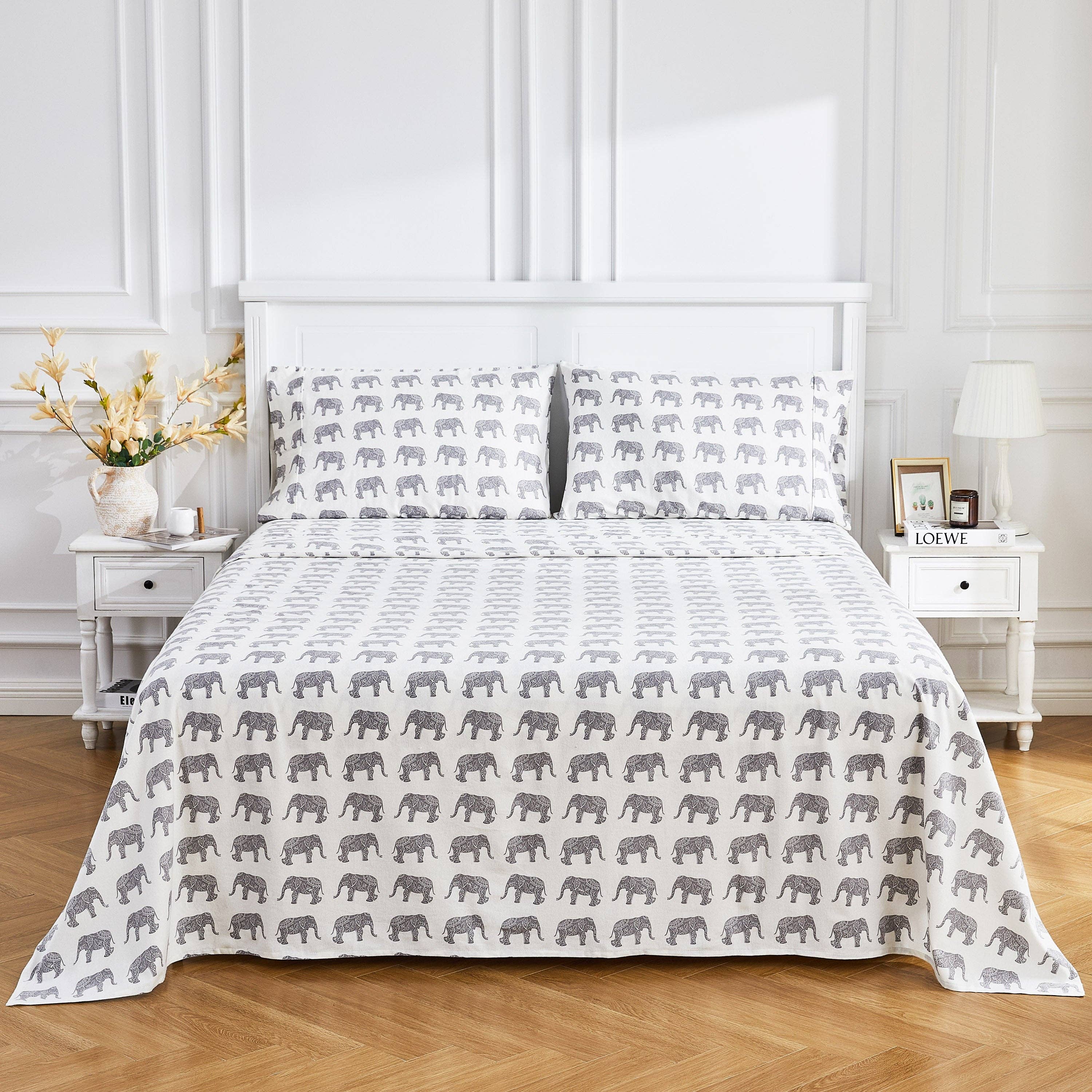 Mélange Home - Wholesale Sheet Set - Elephants Flannel Sheet Set3