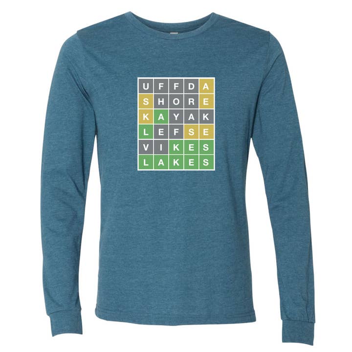 Minnesota Wordle Long Sleeve T-Shirt for wholesale by Minnesota Awesome