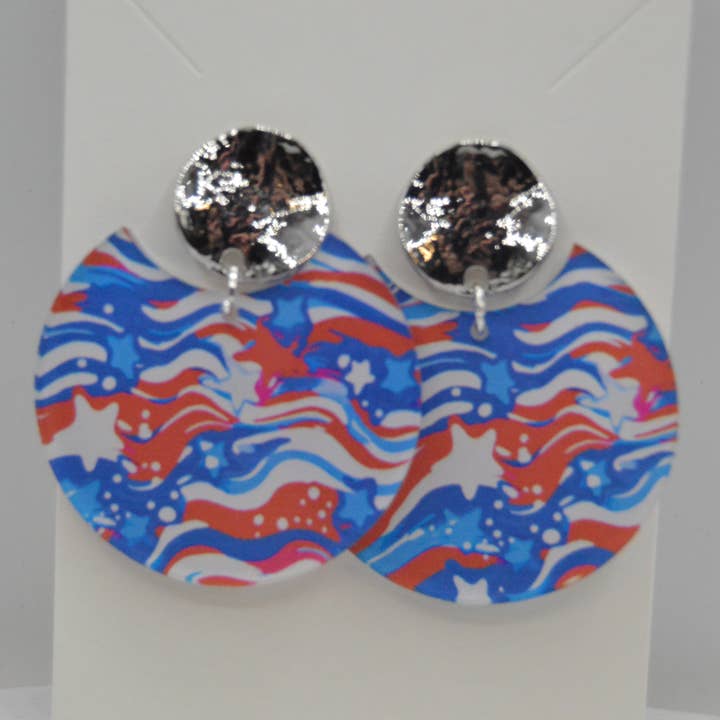 July 4th Earrings, Acrylic Earrings, Fourth of July for wholesale by The Adorned Fox