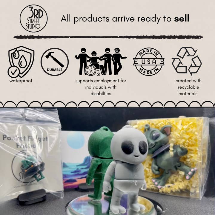Alien - Fidget Friend for wholesale by Third St. Studio
