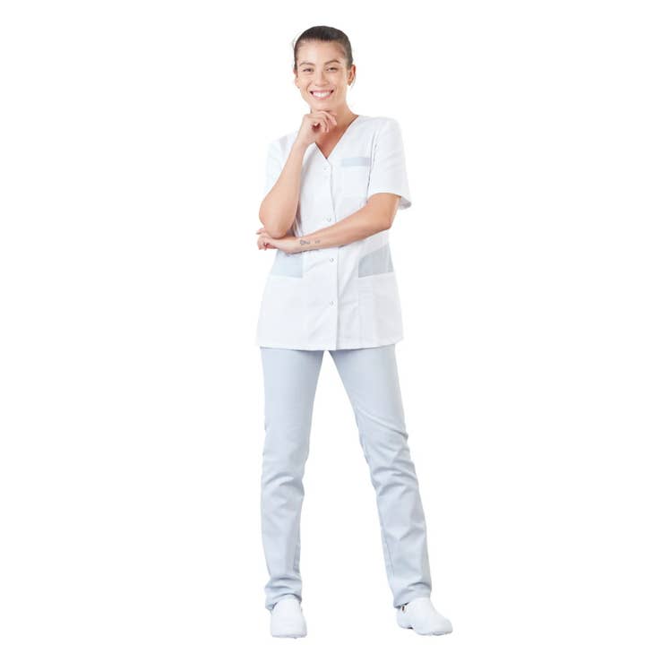 My Podologie - Wholesale Healthcare Uniform - Women's - Gaia - Short Sleeve Blouse - V Neck - Women - 70 cm - Phirejo84