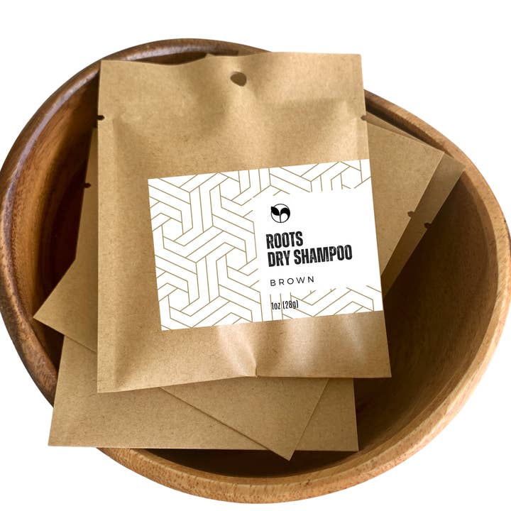 Natural Roots Dry Shampoo compostable refill bags for wholesale by Scentcerae