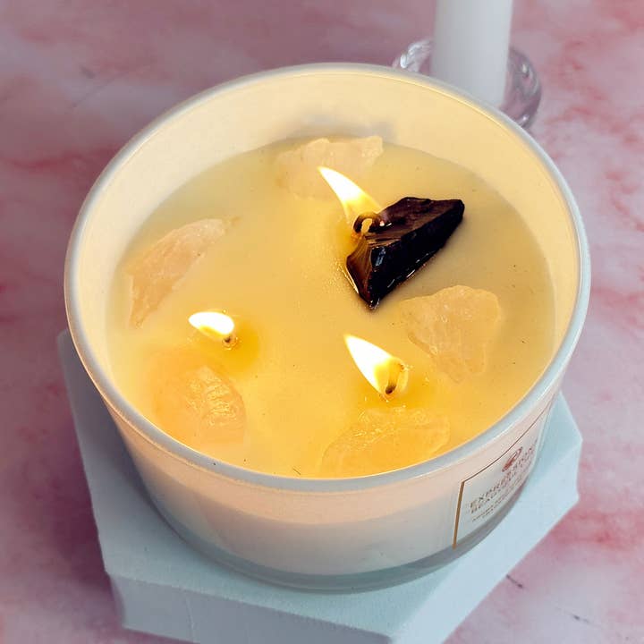 Candela in cristallo da 12 once /ametista | Jasmine +Vanilla per la vendita all'ingrosso da parte di Carol Cao