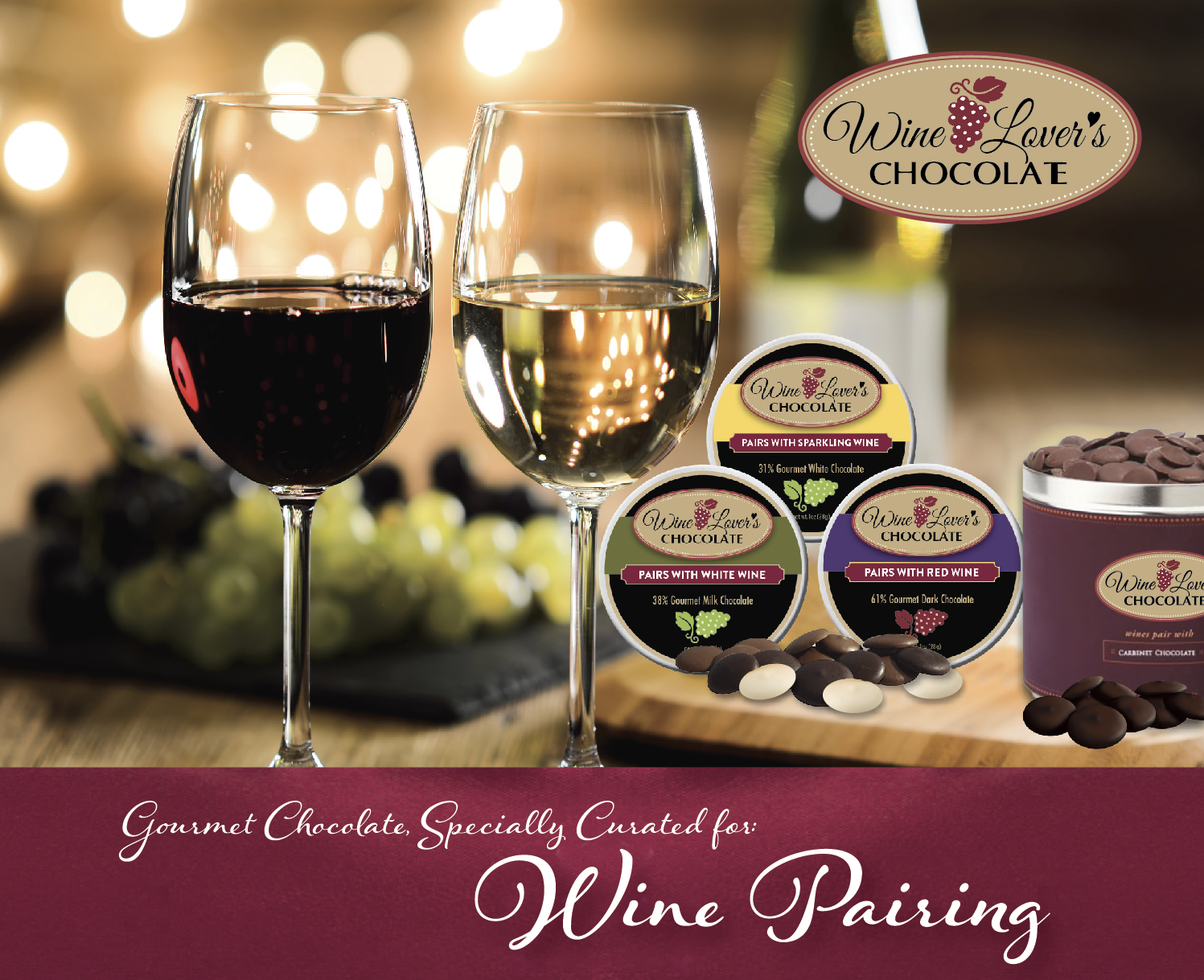 The San Francisco Chocolate Factory - Wholesale Chocolate Bar - 1oz Tin Wine Lover's Chocolate - Pairs with Sparkling Wines1