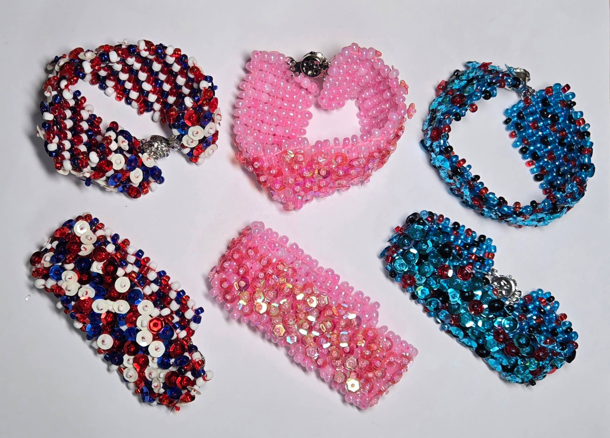 Fiona Accessories - Wholesale Beaded Bracelet - Sequin Handmade Beaded Bracelet button closure (mix)6