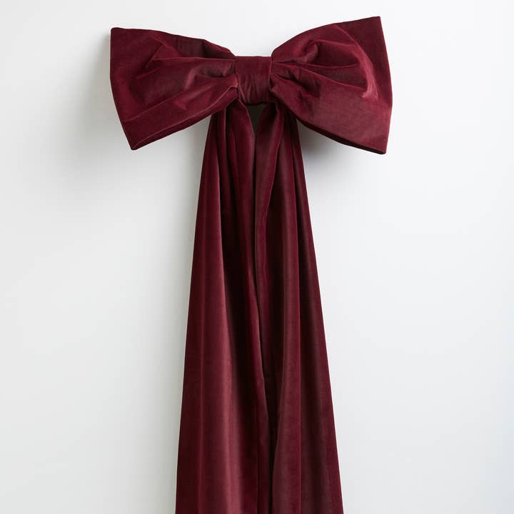 Oversized Handmade Burgundy Velvet Bow - Christmas Decor for wholesale by Kika Bespoke
