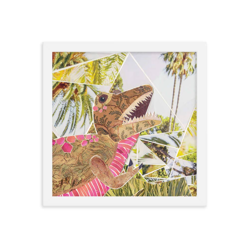 more the merrlier - Wholesale Art Print - T-rex Dinosaur Framed Collage Art Nursery Print6