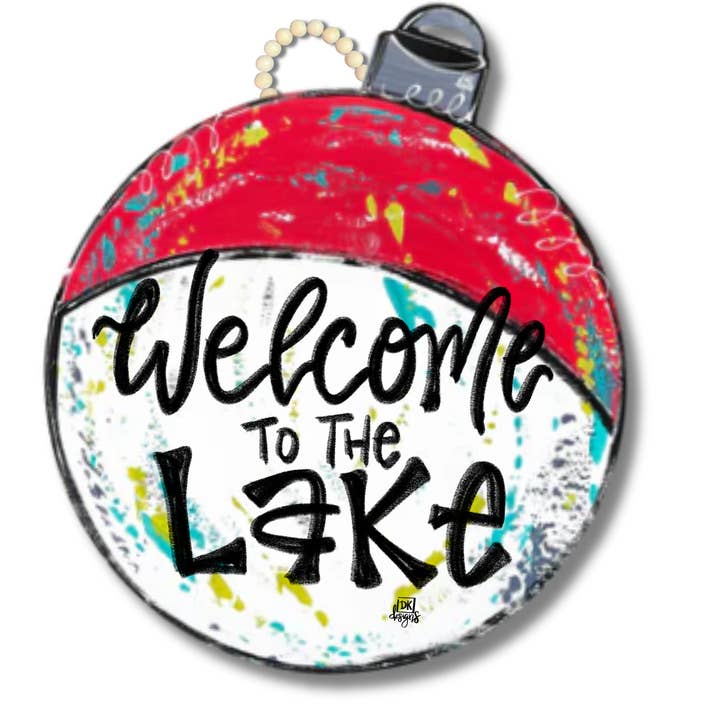 Welcome to the Lake Bobber Door Hanger for wholesale by DK Designs Georgia