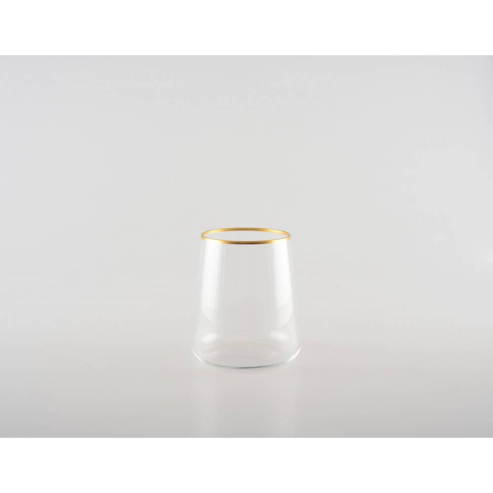 AULICA - Wholesale Drinking Glass/Cup - Set of 6 matte gold-rimmed water glasses4