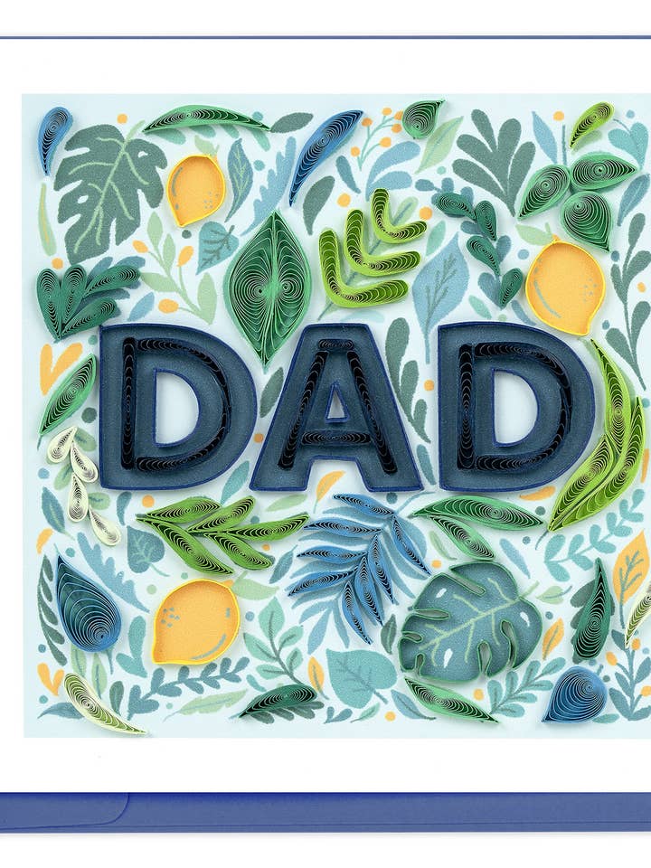 Biglietto di Auguri Botanico per Papà con Carta Filigranata per la vendita all'ingrosso da parte di Quilling Card