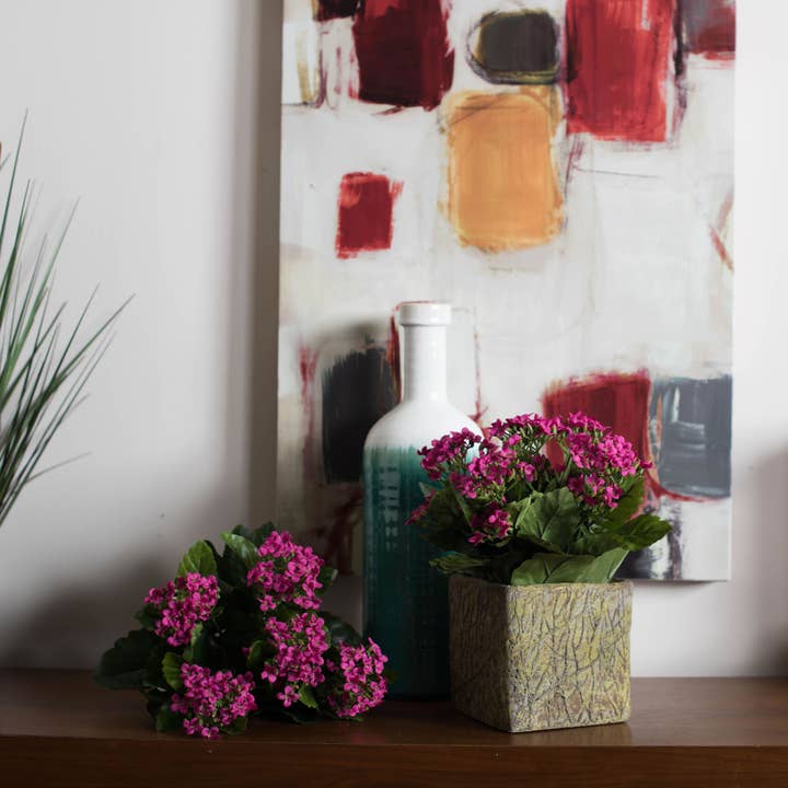 Rose Chaud Buisson Kalanchoe rose vif artificiel Vickerman de 17,25 pouces. en vente sur Faire1