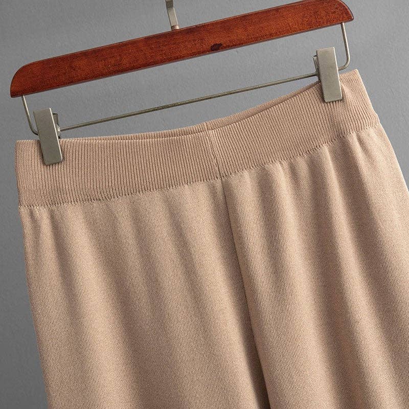 FurDecoration – wholesale Set med topp och byxa – Dam – Kortärmad stickad topp och långbyxor ensemble8