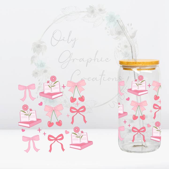 Oily Graphic Creations - Wholesale Sticker - Books and Bows-UV DTF 4in Decal