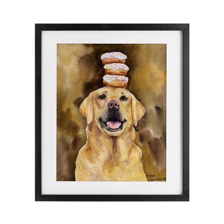 Happy Golden Retriever with - Print Under Glass Wall Art for wholesale by Stupell Industries