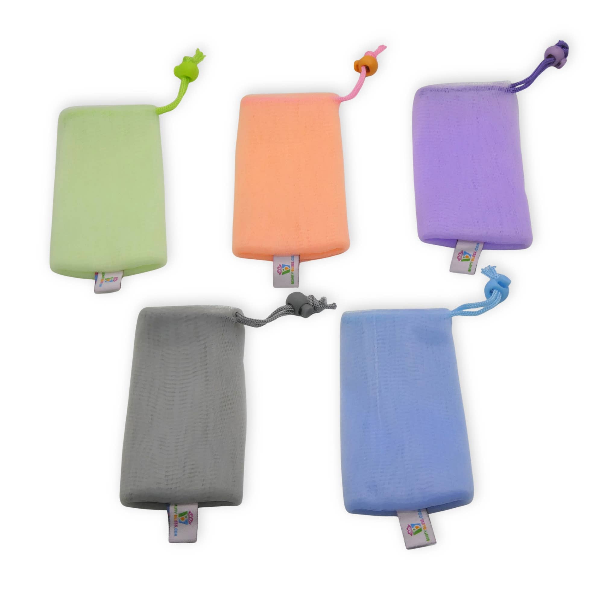 Beauty Blisss - Wholesale Soap Pouch/Sack/Bag - Nylon Mesh Soap Saver Bags with Toggle, 5 and 10 Pack Sets11