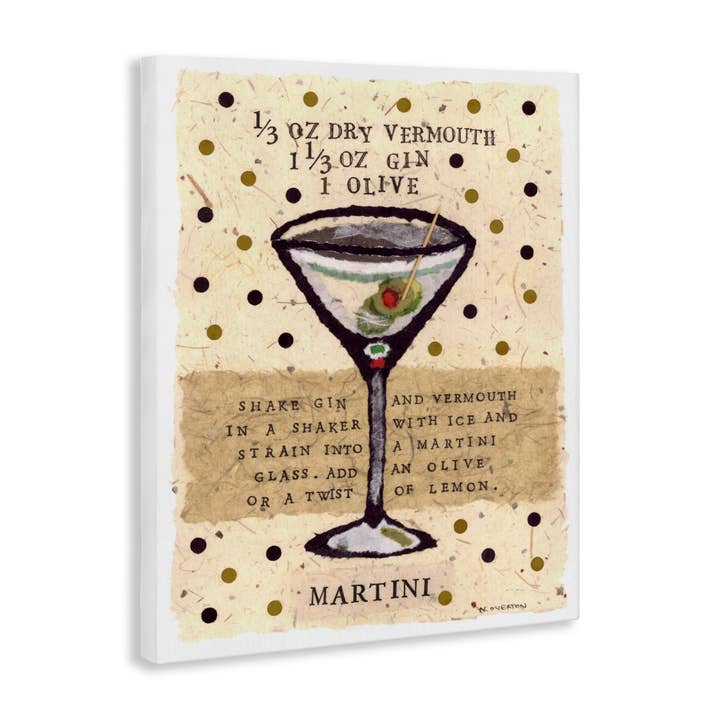 Stupell Industries - Wholesale Wall Sign - Dotted Martini Recipe - Unframed Wall Art10