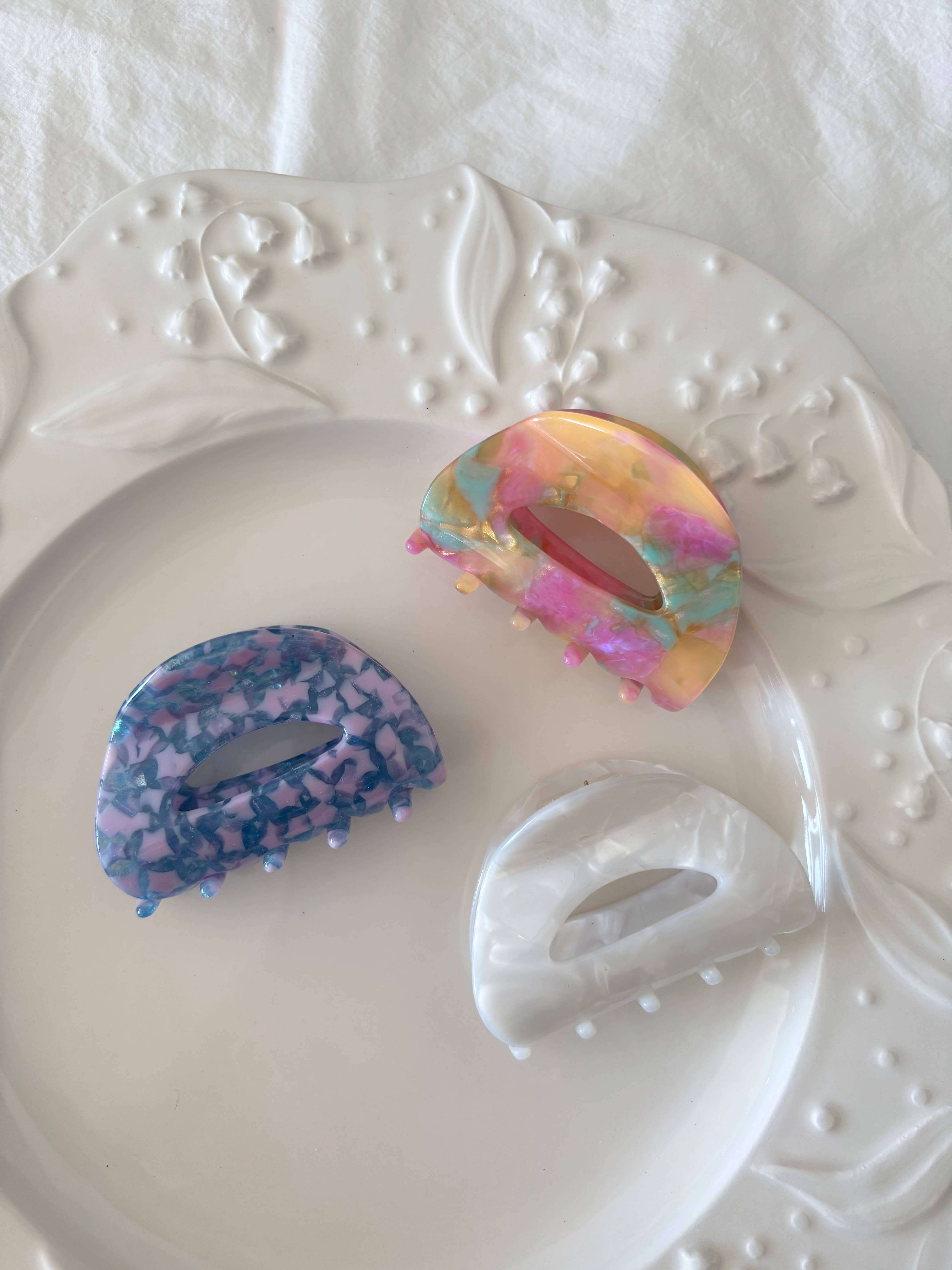 LoveLina - Vente Pince à cheveux – femme - BARRETTES EN FORME DE NUAGE EN SORBET COLORÉ (CLAVU)2