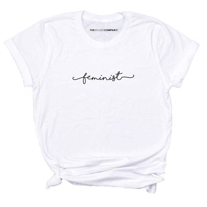 Minimalistisk feministisk design T-shirt for engroshandel hos The Spark Company