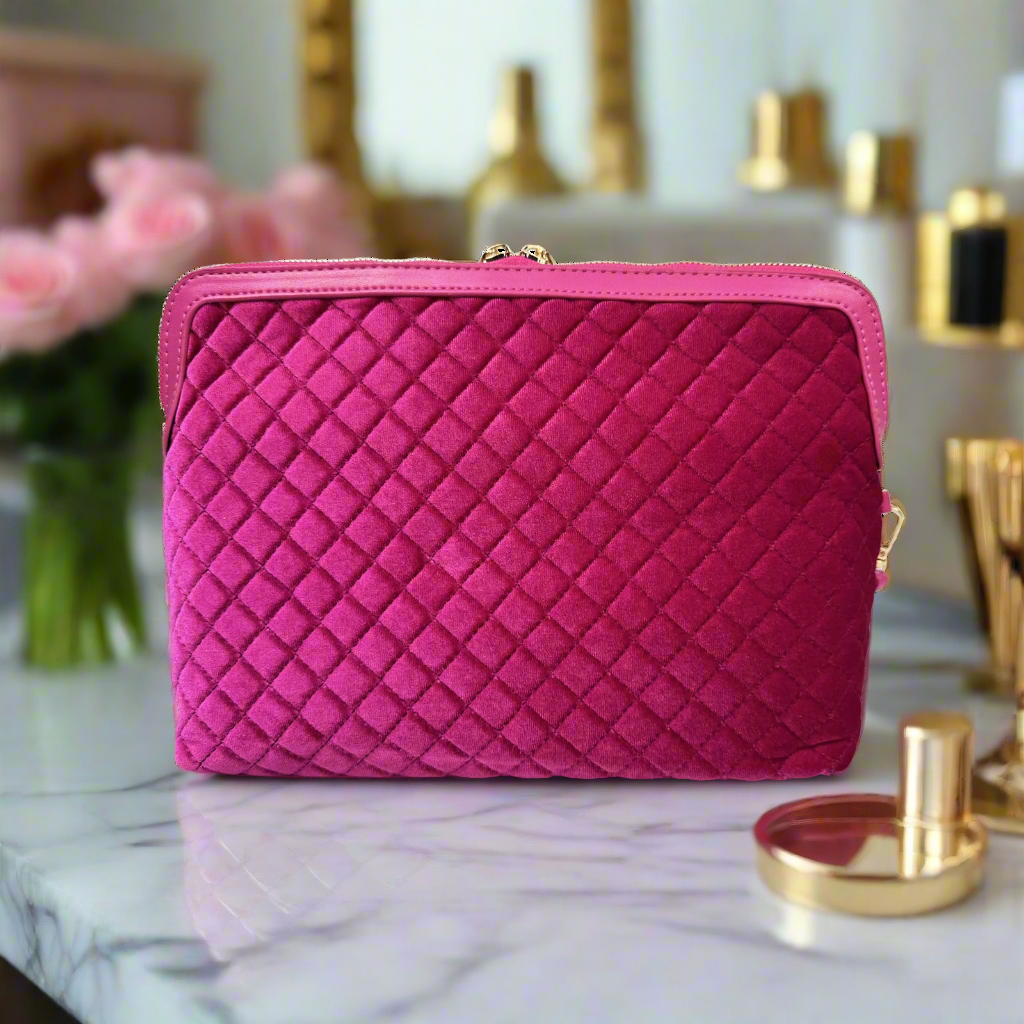 PurseN (new) - Wholesale Makeup/Cosmetic Bag - Litt Makeup Case - Fuchsia Velvet5