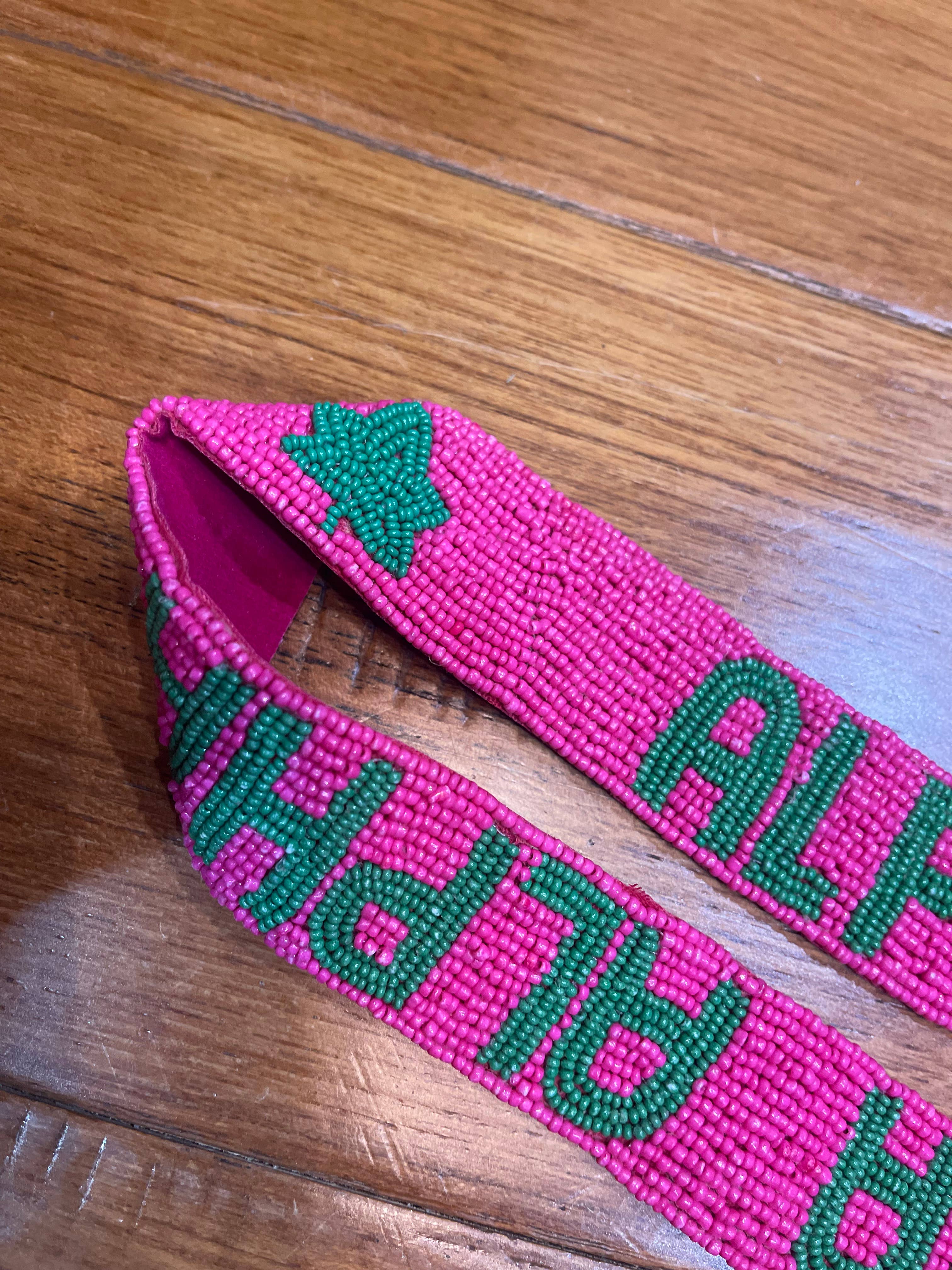 Mon Belle Amie - Wholesale Purse/Bag Accessory - Women's - Pink Alpha Kappa Alpha AKA Sorority Beaded Purse Strap1
