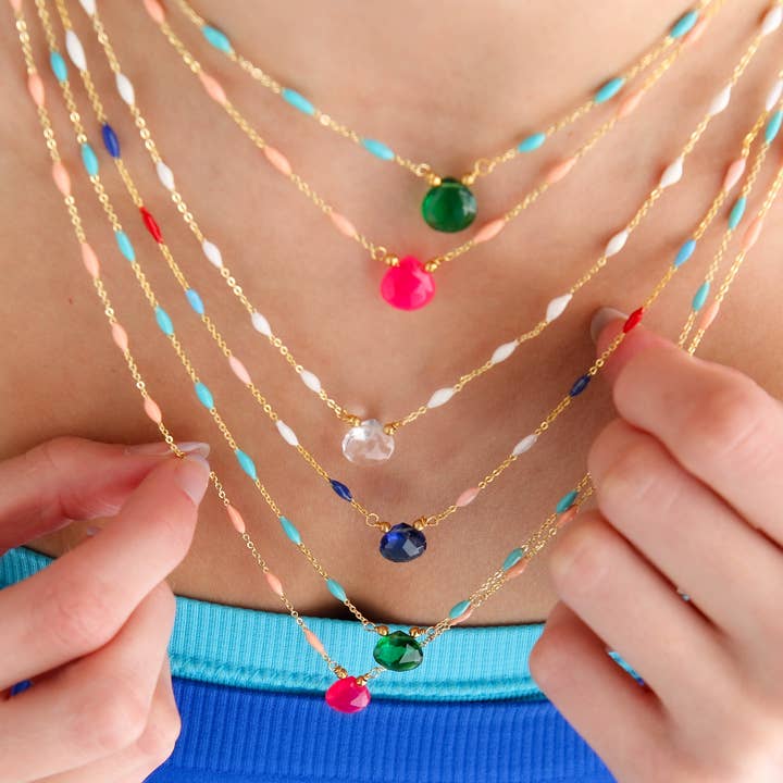 Catherine Page Jewelry - Wholesale Pendant/Charm Necklace - Pebble Layering Necklace in White1