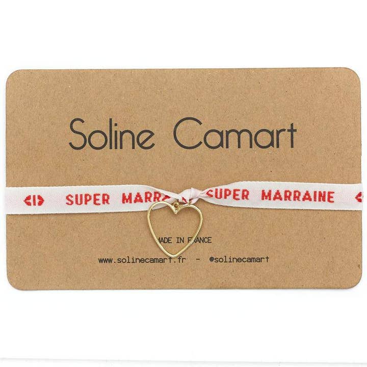SUPER MARRAINE with golden heart for wholesale by Soline Camart