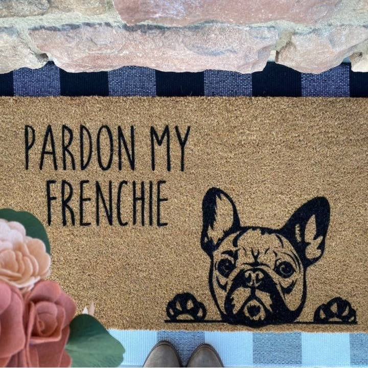 Frenchie/French Bulldog Doormat for wholesale by PaintedStorkDesigns