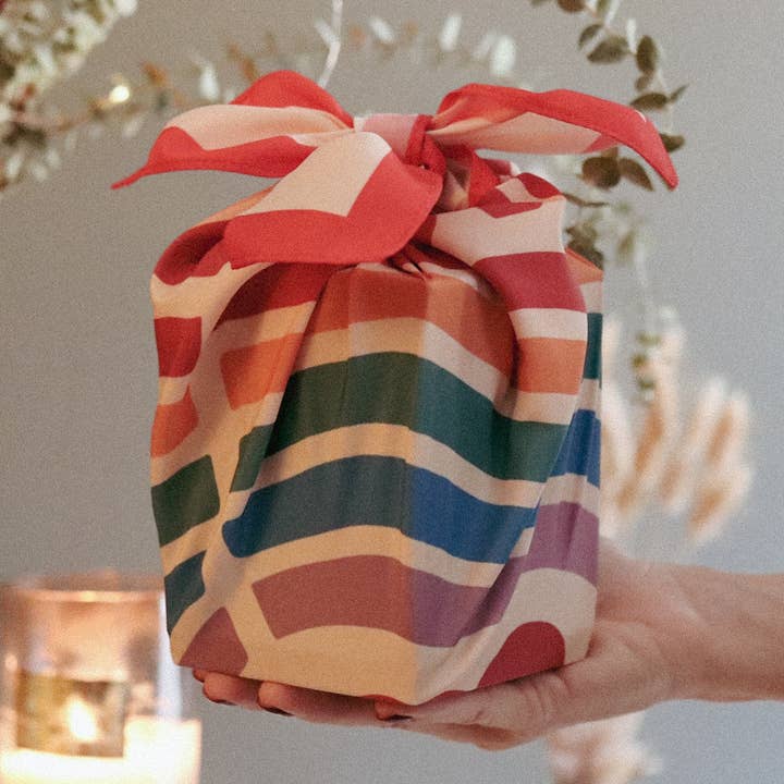 20 MOQ por diseño, Pride Furoshiki, plástico reciclado rPET para venta al por mayor de Wrapuccino Ltd