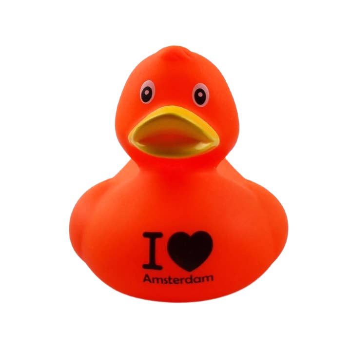 TRAAGOODS.COM - Wholesale Bath Toy - Baby - Rubber Duck - I Love Amsterdam - Orange 8cm1