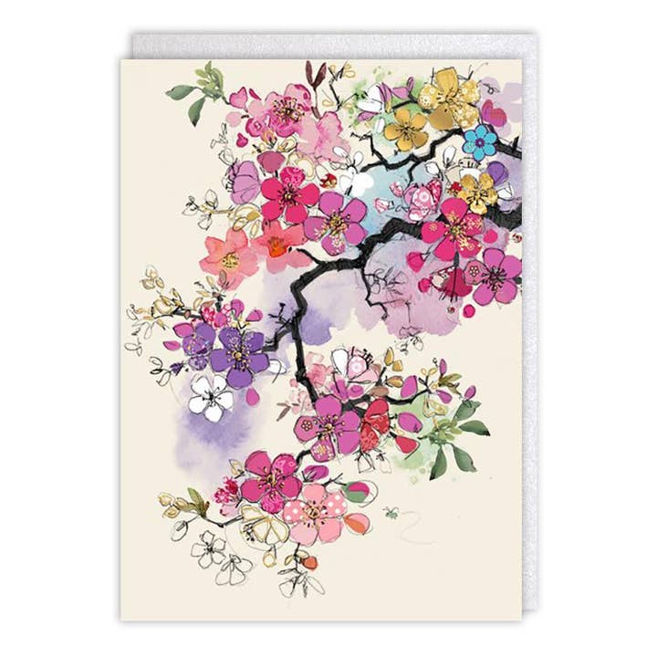 Notes & Queries, Inc. - Wholesale Everyday Greeting Card - Pink Blossom Blank Card
