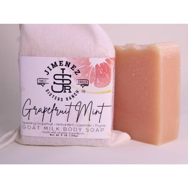 Sabonete em Barra de Leite de Cabra com Toranja e Hortelã por atacado de Jimenez Sisters Ranch