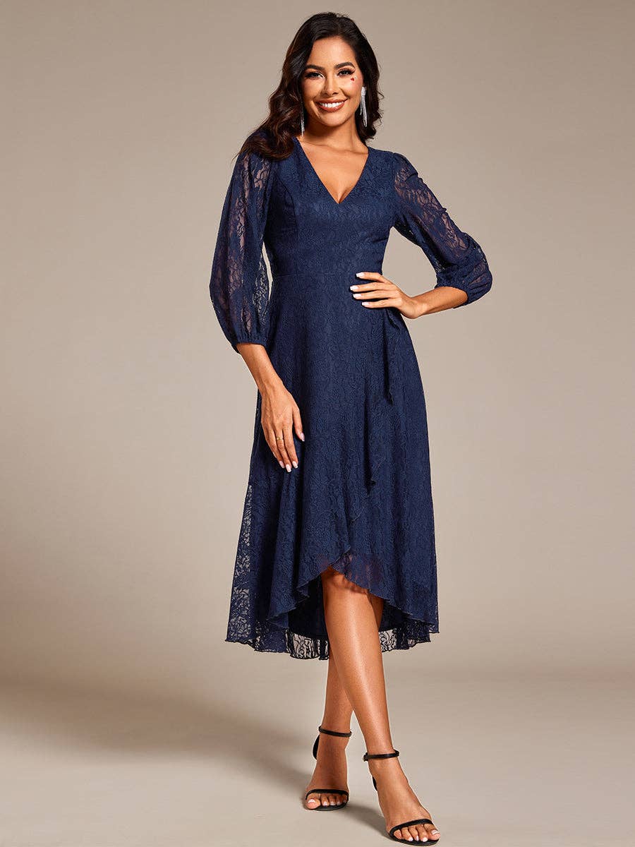 Ever-Pretty - Wholesale Dress - Women's - Exquisite Fold Stream Lotus Leaf Hem Wedding Guest Dresses13