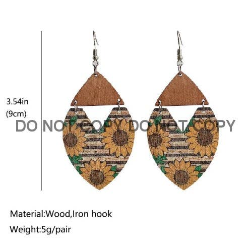 Kims Korner - Wholesale Stud/Post Earrings - *NEW* Garden Grace Painted Wood Earrings