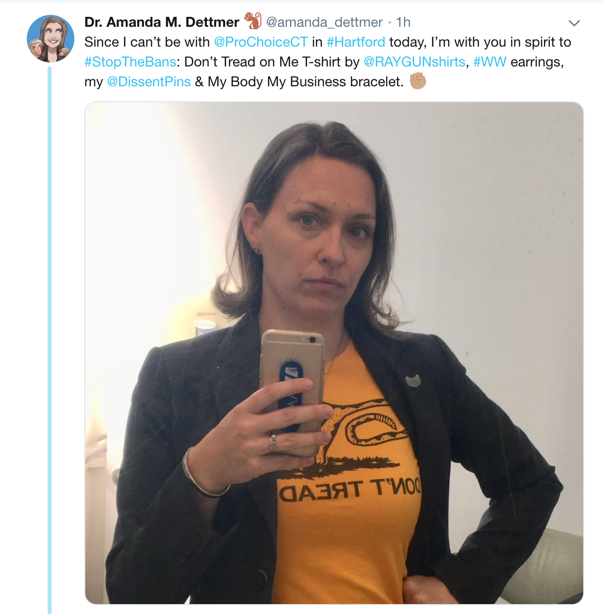 RAYGUN - Wholesale Screen Printed T-Shirt - Women's - Don't Tread On Me Uterus2