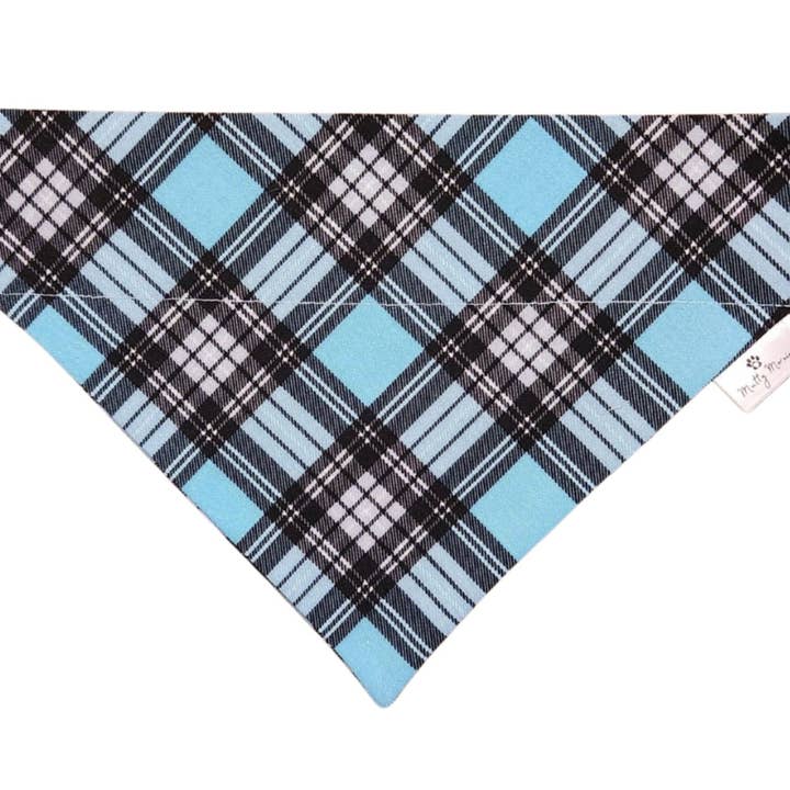 Bandana per animali domestici a quadri Blue Lake per la vendita all'ingrosso da parte di Mutty Mornings