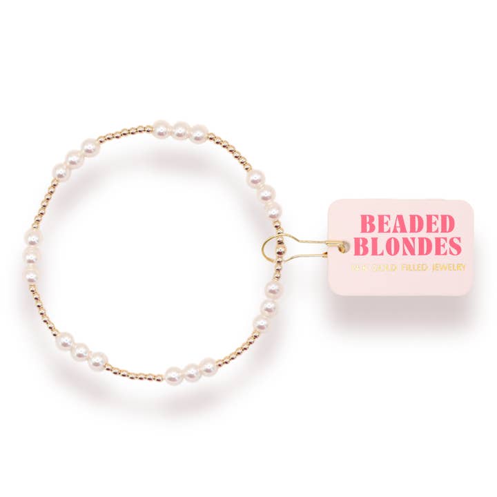 Pulseira ILY Pearl em Ouro por atacado de Beaded Blondes