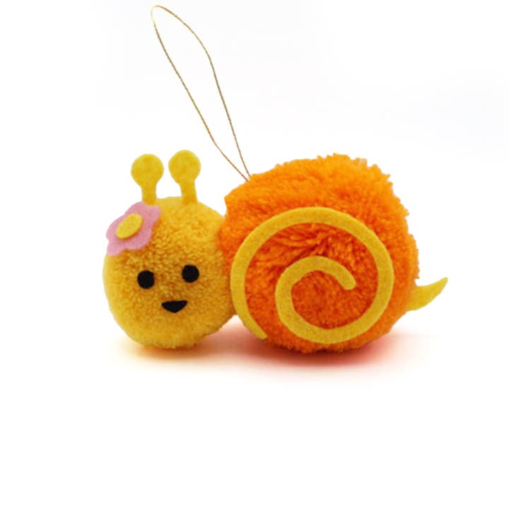 Snail Pom Pom Ornament for wholesale by Lucky Horse Press