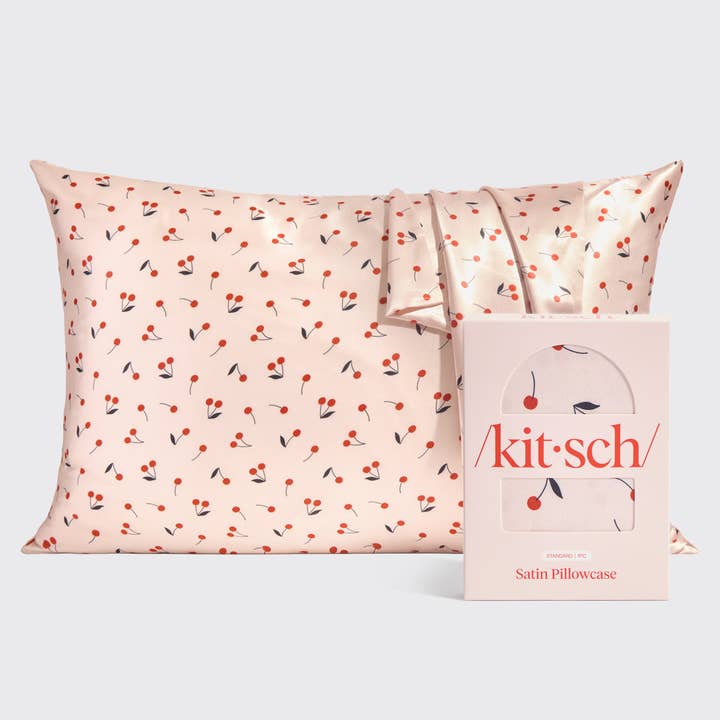 KITSCH - Wholesale Silk/Microfiber Haircare - Satin Pillowcase Standard - Cherry Print