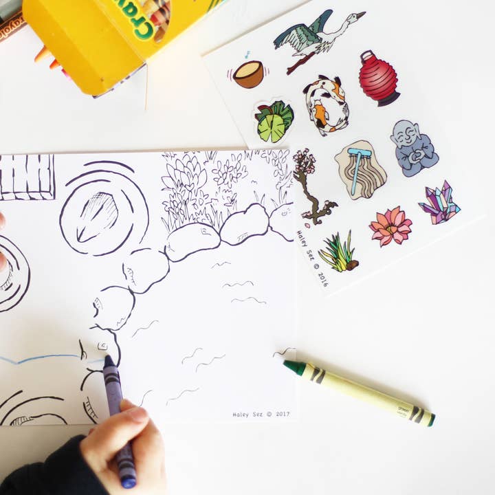 Surprise Inside Art - Wholesale Coloring & Activity Book - Kids & Baby - Create Your Own Meditation Garden: Stickers and Coloring Set1