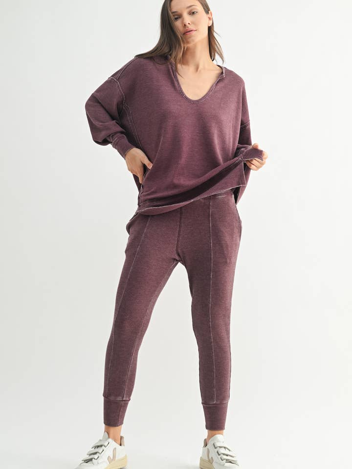 Mono B - Wholesale Tunic - Women's - Cotton Blend Waffle Knit Oversized Long Sleeve39