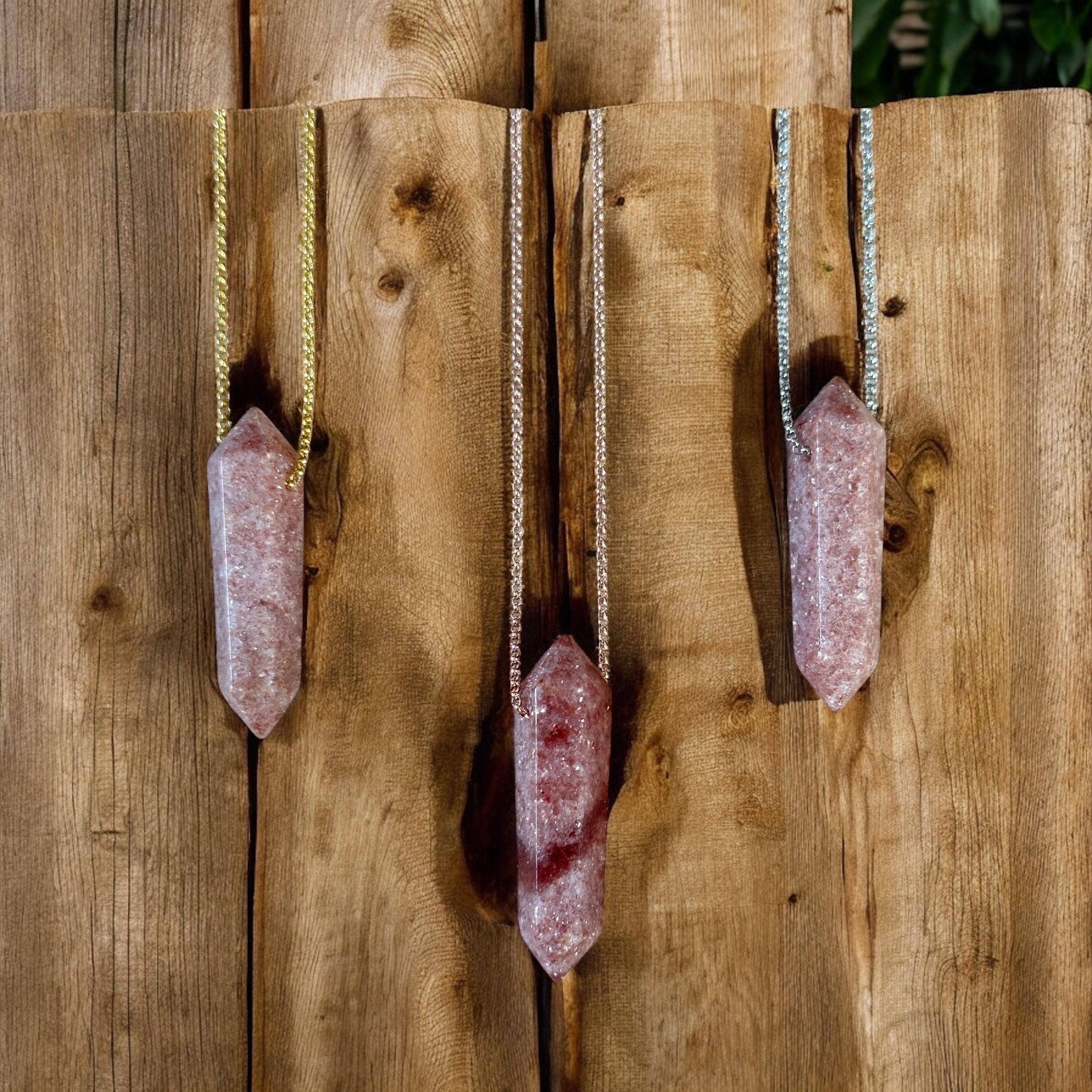 Earth & Elm - Wholesale Pendant/Charm Necklace - Strawberry Quartz Point Necklace1