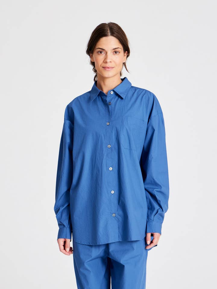 Astrid Shirt Poplin Gots 243975 - Clear Blue for wholesale by gai-lisva